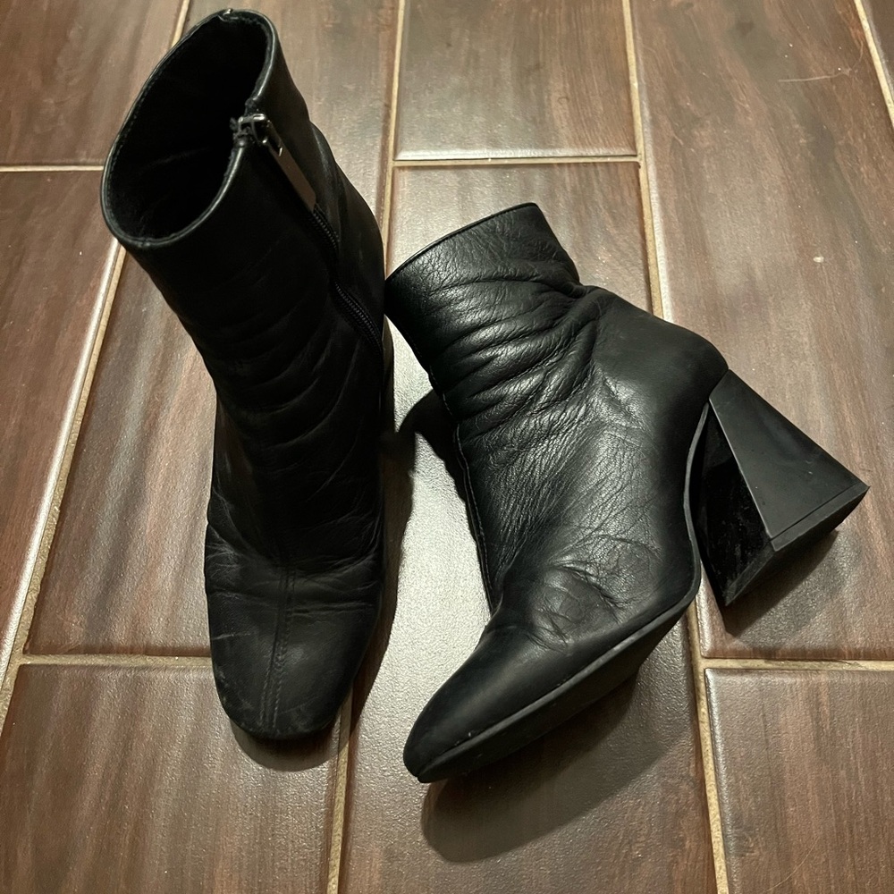 Black Leather Ankle Boots